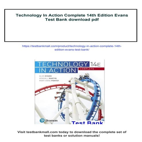 Technology In Action Complete 14th Edition Evans Test Bank