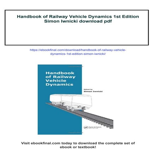 Handbook of Railway Vehicle Dynamics 1st Edition Simon Iwnicki | PDF