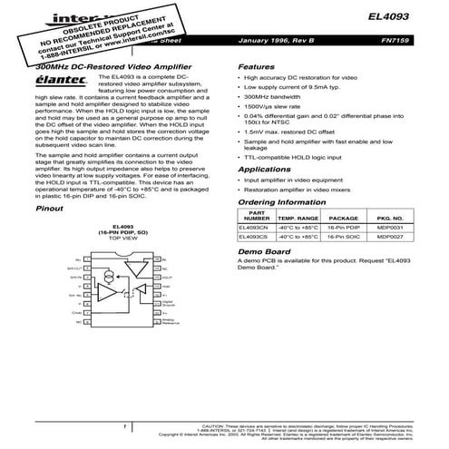 EL4093 Datasheet