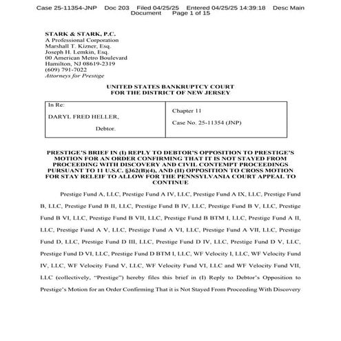 Daryl Heller Bankruptcy Court Filing (text messages and transcripts)