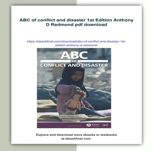 ABC of conflict and disaster 1st Edition Anthony D Redmond | PDF