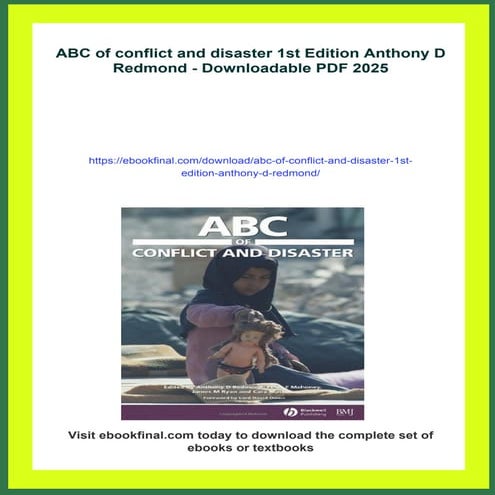 ABC of conflict and disaster 1st Edition Anthony D Redmond | PDF