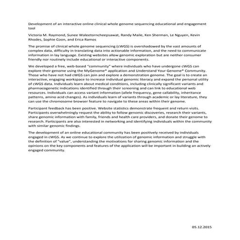 NSGC.2015.MyGenomeAPP_Abstract.FINAL