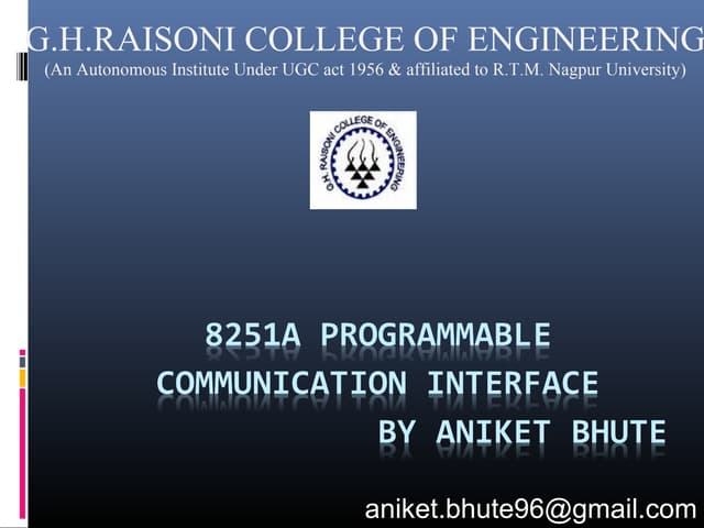 8251  usart  programmable communication interface by aniket bhute
