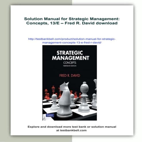 Solution Manual for Strategic Management: Concepts, 13/E – Fred R ...