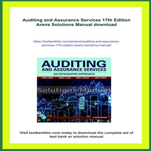 Auditing and Assurance Services 17th Edition Arens Solutions Manual