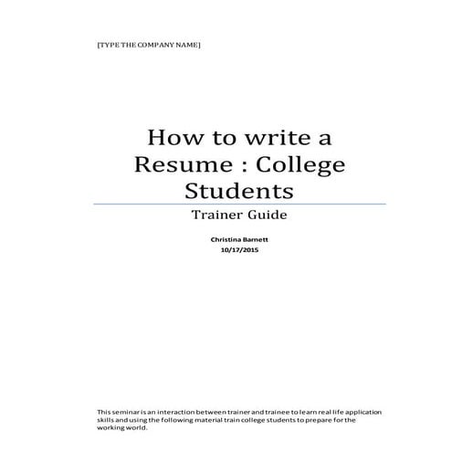 Resume for recent college graduate