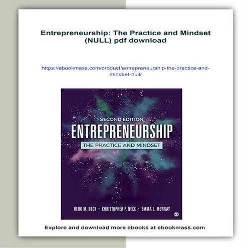 Entrepreneurship: The Practice and Mindset (NULL)