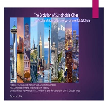 PUBA 6304 The Evolution of Sustainable Cities as a Metropolitan