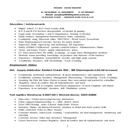 Adam Resume Original office