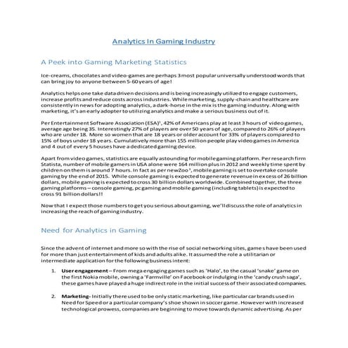 Analytics in Gaming Industry-1.0