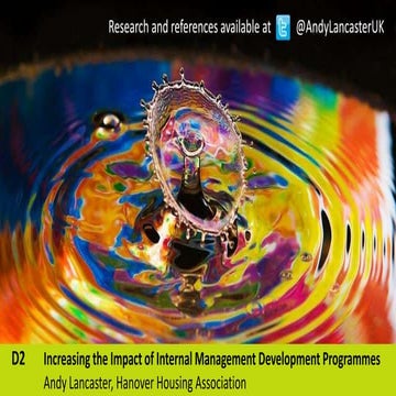 Increasing the Impact of Internal Management Development Programmes