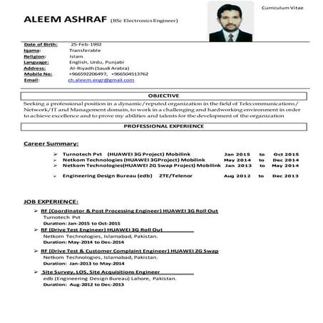 Aleem Ashraf CV 