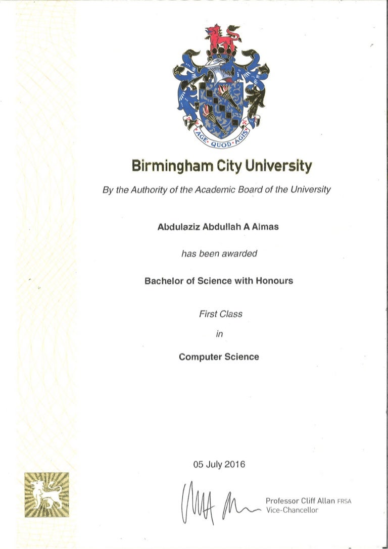 BCU Certificate