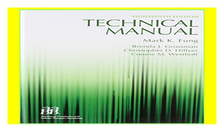 Technical Manual Aabb Technical Manual Of The American Assoc Of B