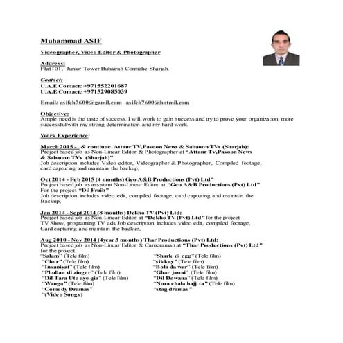 M.Asif Cv