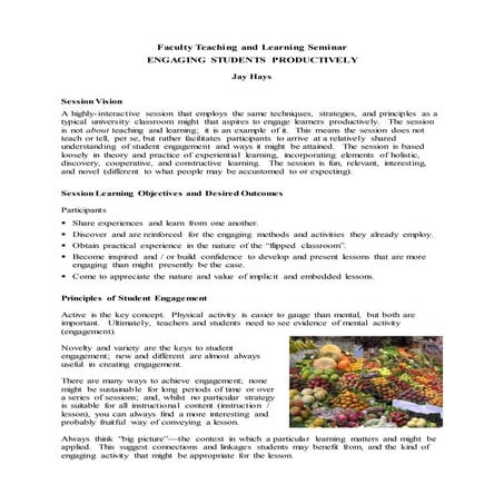 Faculty Teaching and Learning Seminar - ESP