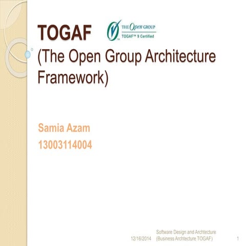 Togaf 9 template architecture vision | PDF