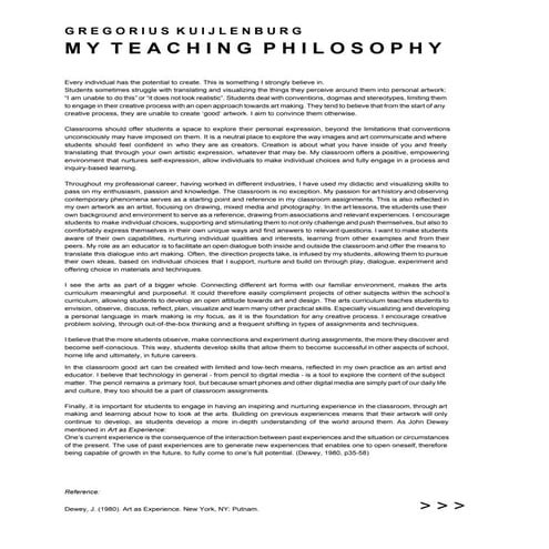 GregoriusKuijlenburg-MyTeachingPhilosophy