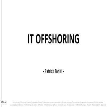IT Offshoring seminar