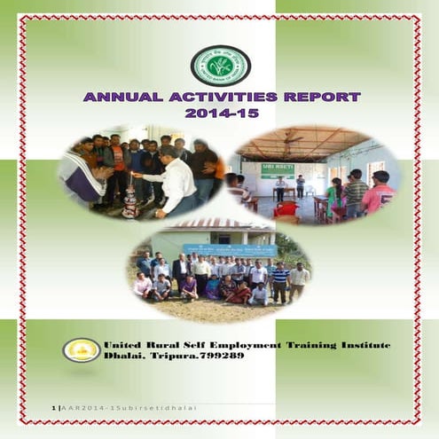 AAR ubi RSETI Dhalai 2014-15