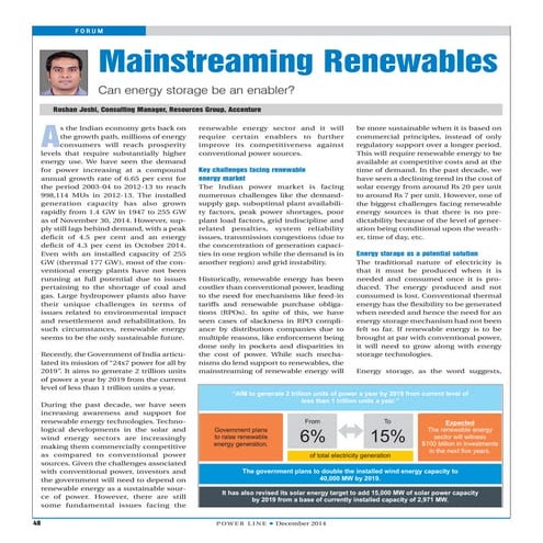 Energy Storage - Is the Time Ripe for India-As Published