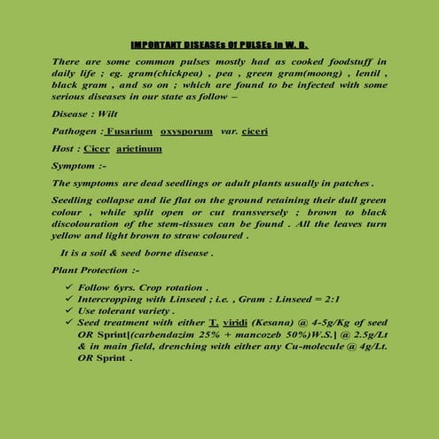 IMPORTANT DISEASEs Of PULSEs