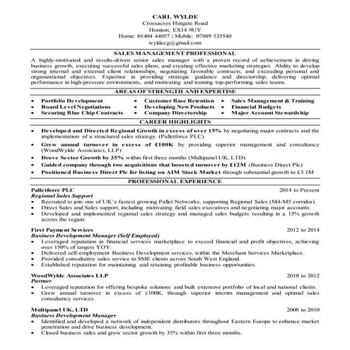 carl wylde resume