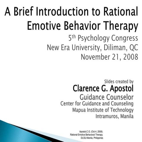 A Brief Introduction to Rational Emotive Behavior Therapy