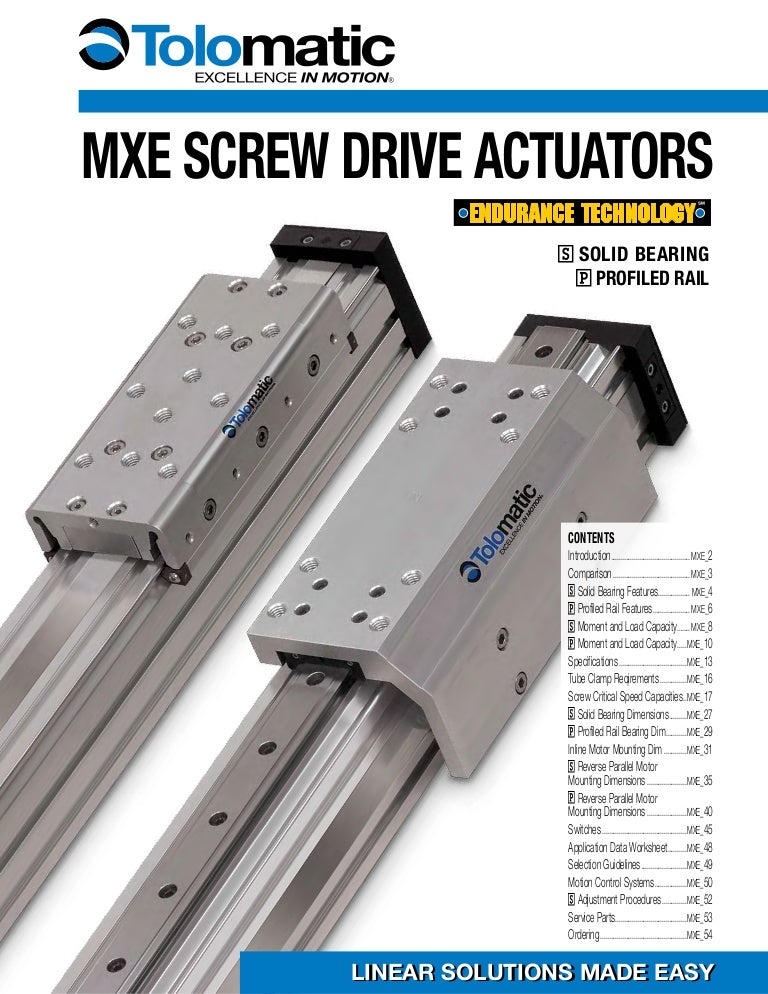 Electric Linear Screw Actuators MXE