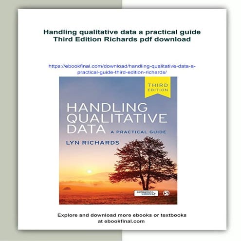 Handling qualitative data a practical guide Third Edition Richards