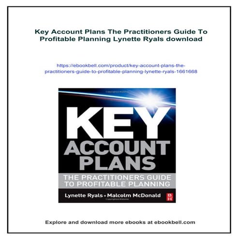Key Account Plans The Practitioners Guide To Profitable Planning Lynette Ryals