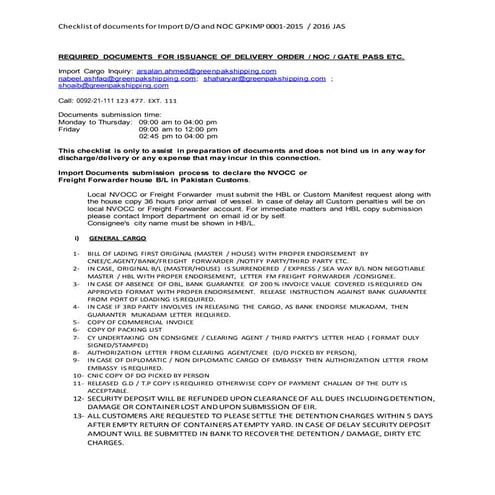 1... Checklist of documents for DO and NOC  GPKIMP 0001-2015-2016