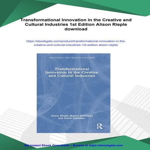 Transformational Innovation in the Creative and Cultural Industries 1st ...