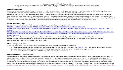 Repository Pattern in MVC3 Application with Entity Framework