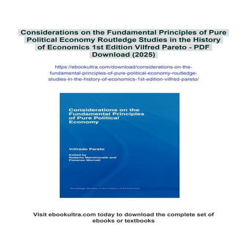 Considerations on the Fundamental Principles of Pure Political Economy Routle...