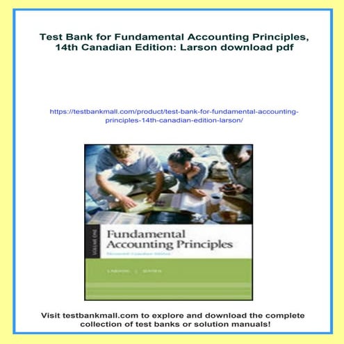 Test Bank for Fundamental Accounting Principles, 14th Canadian Edition ...