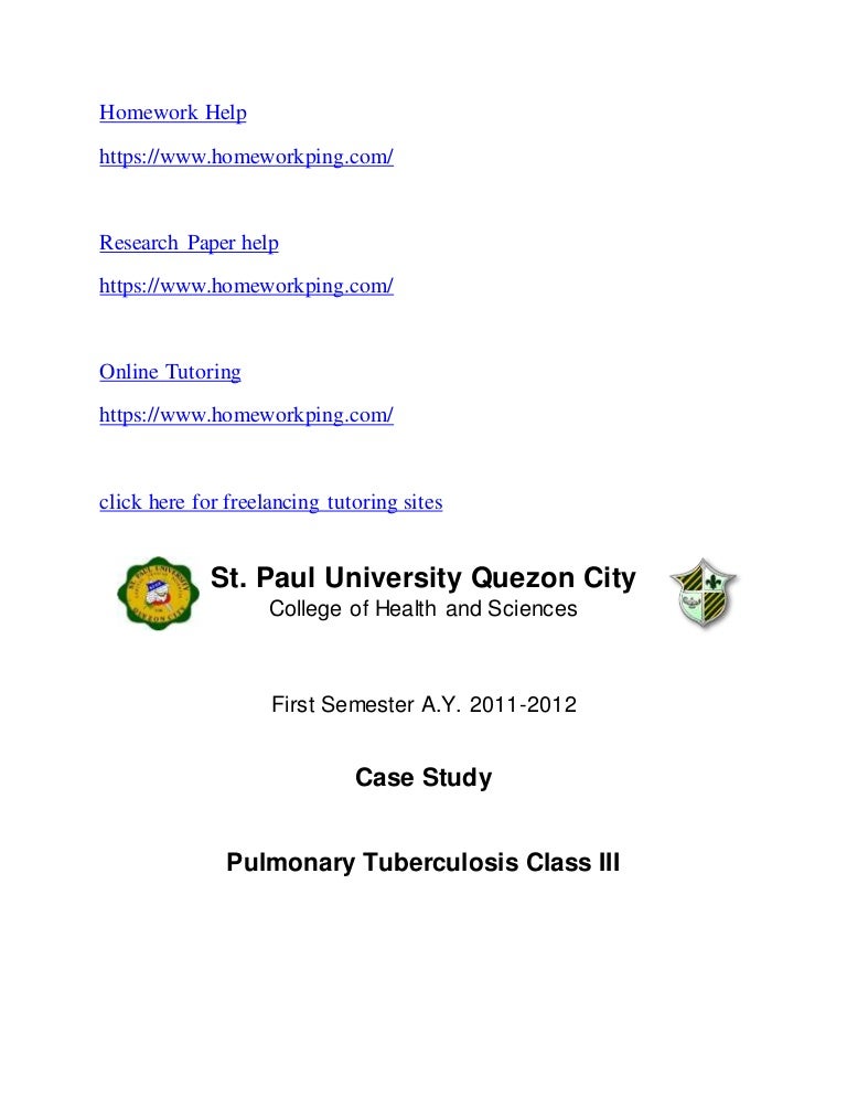 Tuberculosis case study pdf image