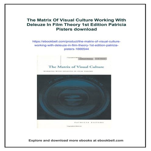 The Matrix Of Visual Culture Working With Deleuze In Film Theory 1st ...