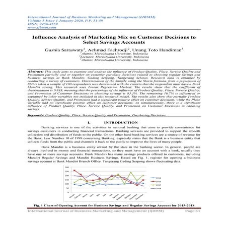 Influence Analysis of Marketing Mix on Customer Decisions to Select Savings A...