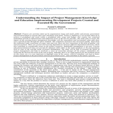 Understanding the Impact of Project Management Knowledge and Education Implem...