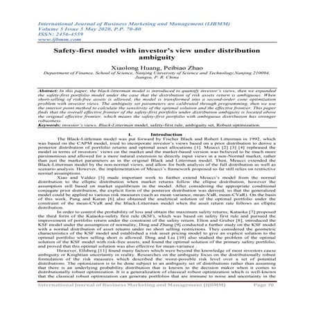 Safety-first model with investor’s view under distribution ambiguity