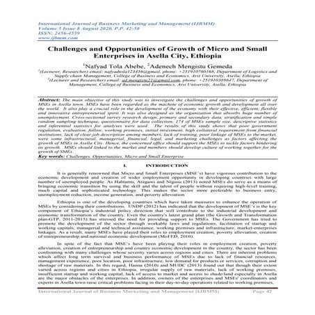 Challenges And Opportunities Of Growth Of Micro And Small Enterprises