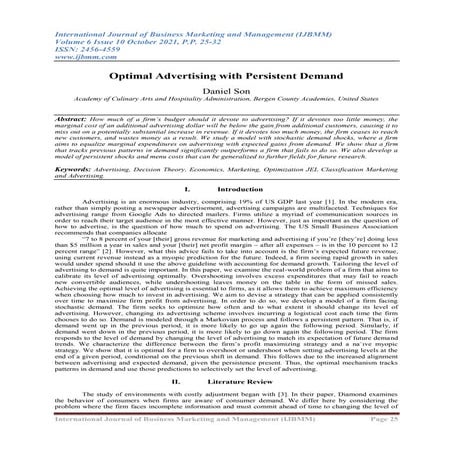 Optimal Advertising with Persistent Demand