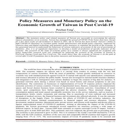 Policy Measures and Monetary Policy on the Economic Growth of Taiwan in ...