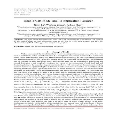 Application of Extreme Value Theory to Risk Capital Estimation | PDF
