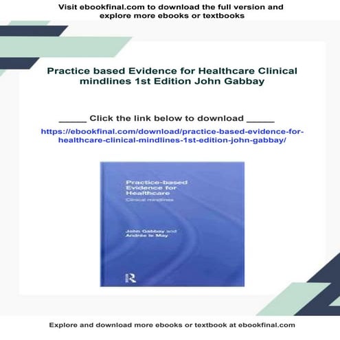 Evidencebased Practice In Action Bridging Clinical Science And ...