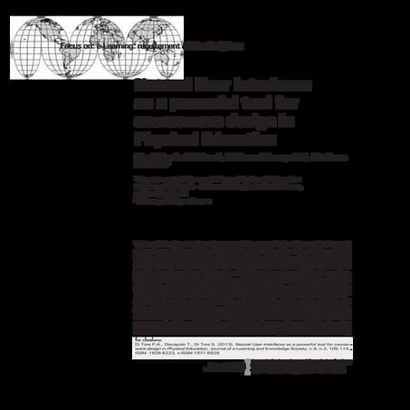 Natural User Interfaces as a powerful tool for courseware design in Physical ...