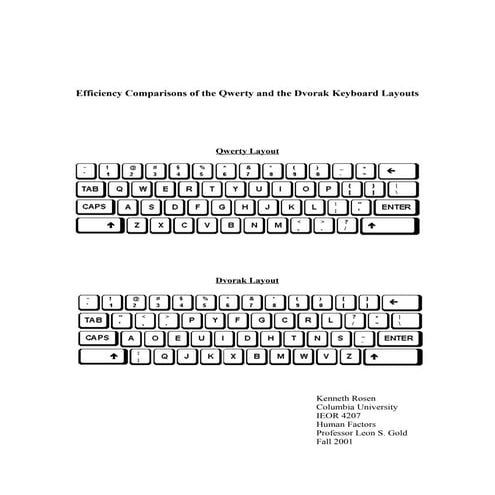 QWERTY vs DVORAK Keyboards - Kenny Rosen | PDF