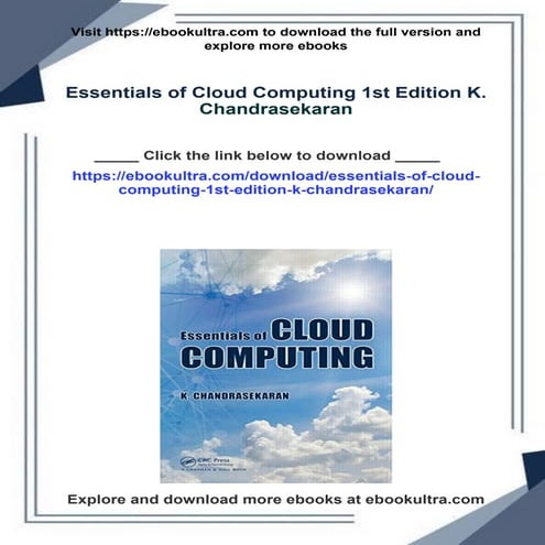 Essentials of Cloud Computing 1st Edition K. Chandrasekaran